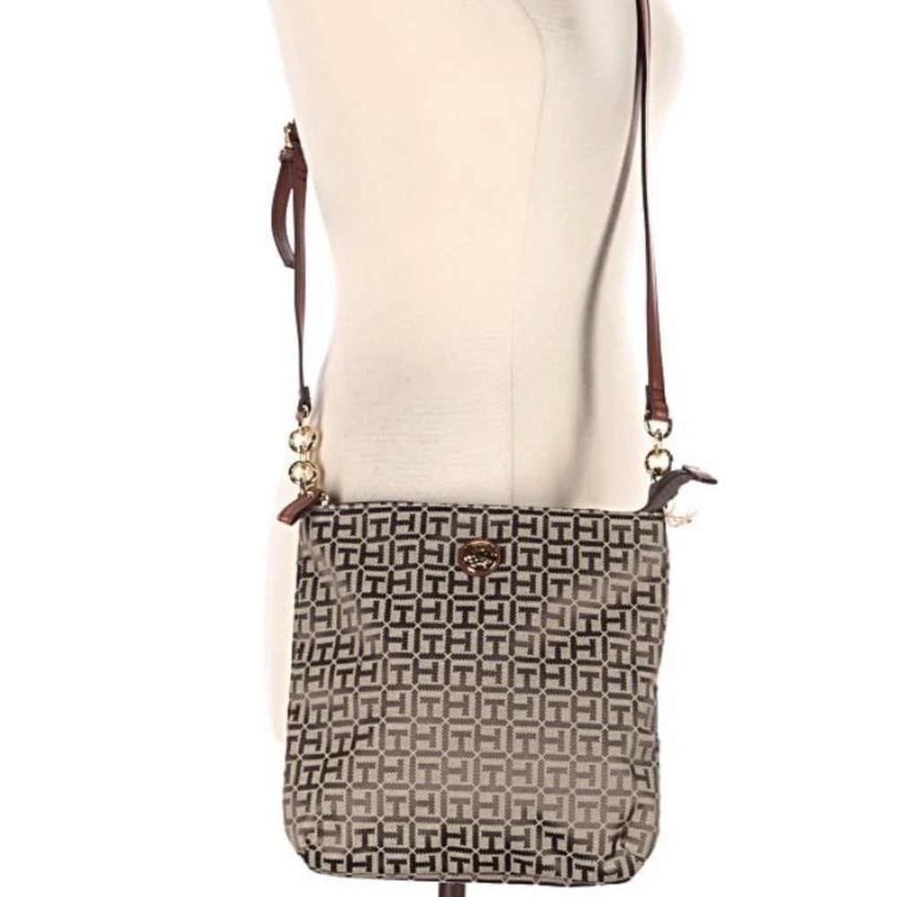 Tommy Hilfiger Brown Geometric Crossbody Bag